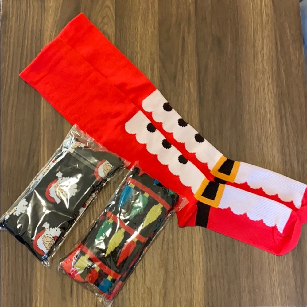 3 Pairs Set Santa Compression Socks Set S/M